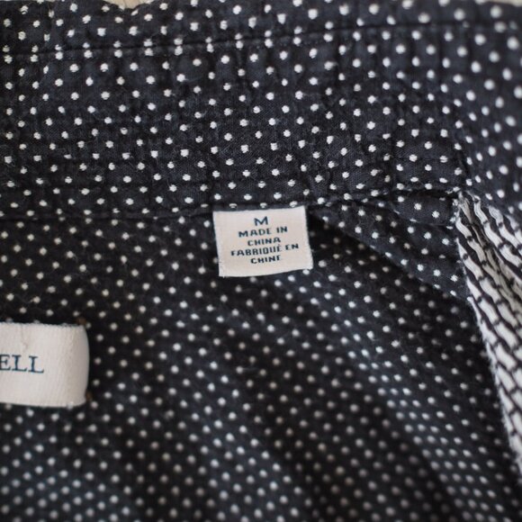 James Campbell Black and White Polka Dot Casual Button-up Collard Shirt Sz M - Picture 11 of 11